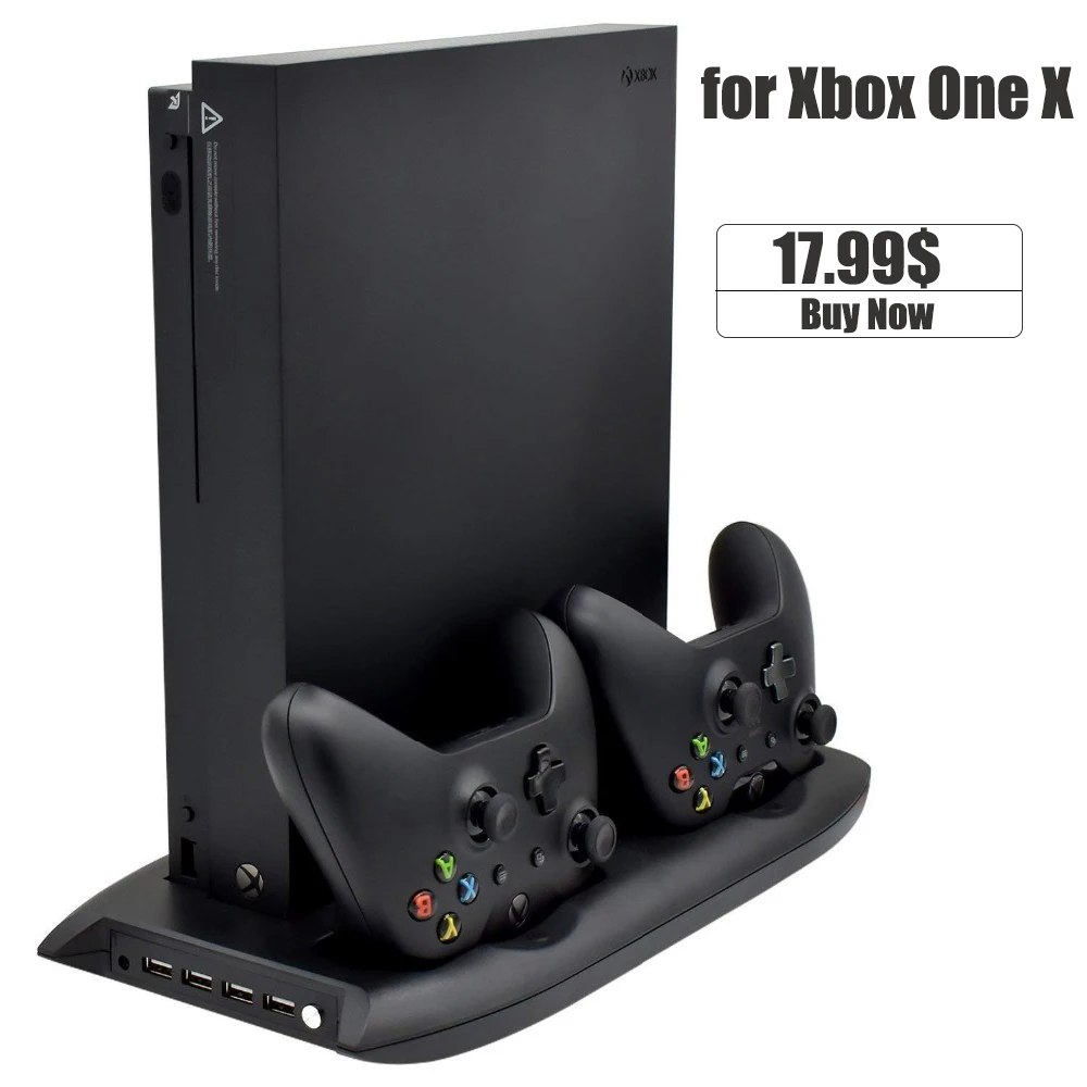 4 в 1 вертикальная подставка для Xbox one S с 4 портами usb хаб+ вентилятор охлаждения+ контроллер Зарядное устройство Док-станция для Xbox one тонкая игровая консоль
