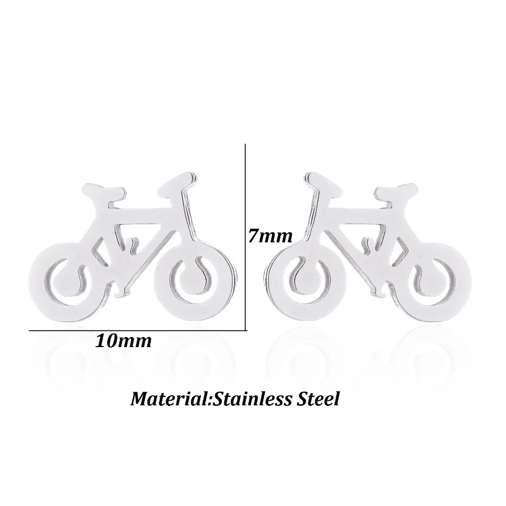 

Jisensp Cute Tiny Bike Bicycle Earrings for Women Best Friend Gifts Ear Jewelry Fashion Black Color Fitness Sport Stud Earrings