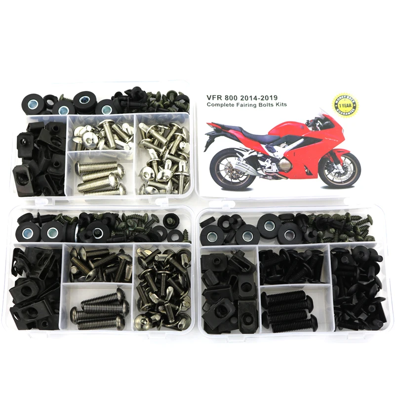 

Fit For Honda VFR800 2014-2019 Complete Fairing Bolts Kit Steel Bodywork Screws Bolts Motorcycle Fairing Clips overing Bolts