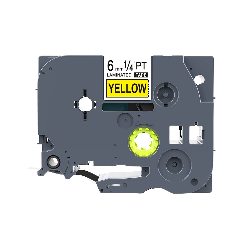 Black-Yellow 1 шт. TZe-115 TZ2-115 лента для этикеток для Brother 6 мм белая на прозрачной совместимой для Brother PT200 D210 H110 E110 P-touch принтер этикеток - Цвет: Black-Yellow