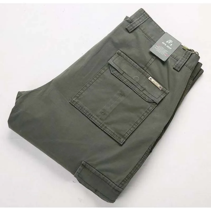 Брюки карго мужские однотонные Модные свободные прямые повседневные штаны с
