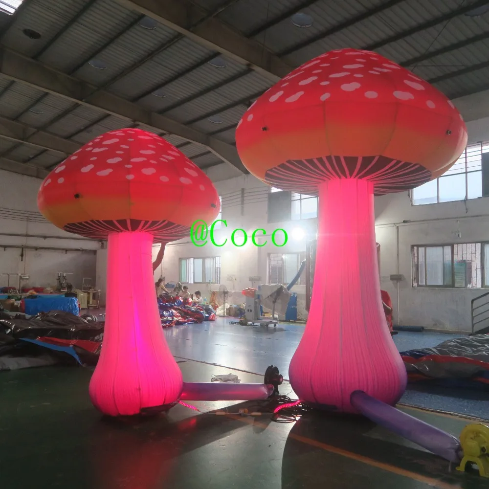 free shipment to door Popular Park decoration giant inflatable mushroom model for party LED light replica | Игрушки и хобби
