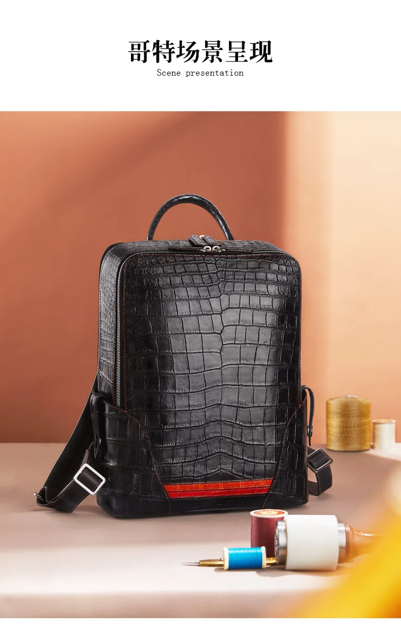 Gete рюкзак из крокодиловой кожи ручной работы Nile alligator сумка для путешествий Повседневная модная мужская сумка мужской рюкзак