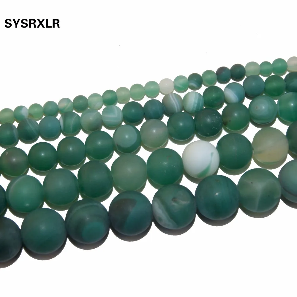 

Wholesale Dull Polish Green Banded Agat Natural Stone Round Beads For Jewelry Making DIY Necklaces Bracelets 4 6 8 10 12 MM