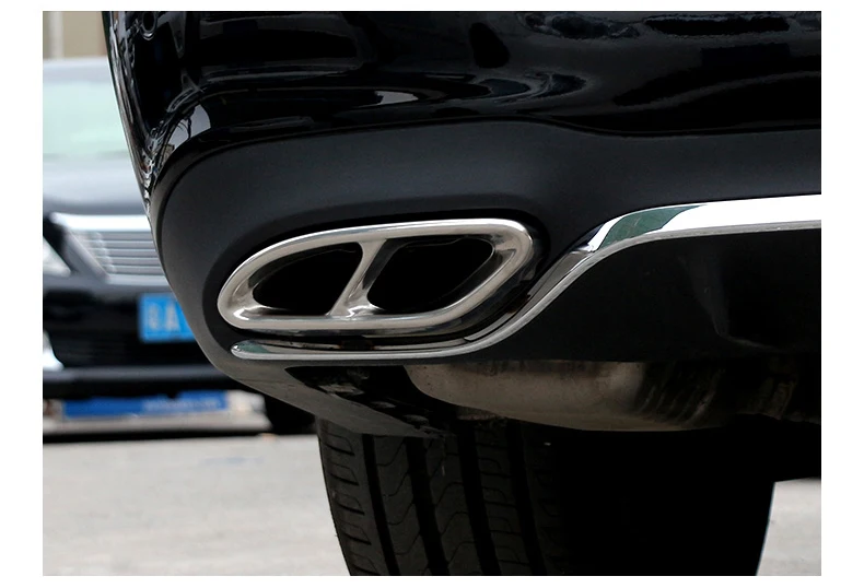 Для Mercedes W205 W176 W213 W246 CLA GLC выхлопные хромированные выхлопные трубы четыре хвостовые горла декоративные Стикеры для автомобилей
