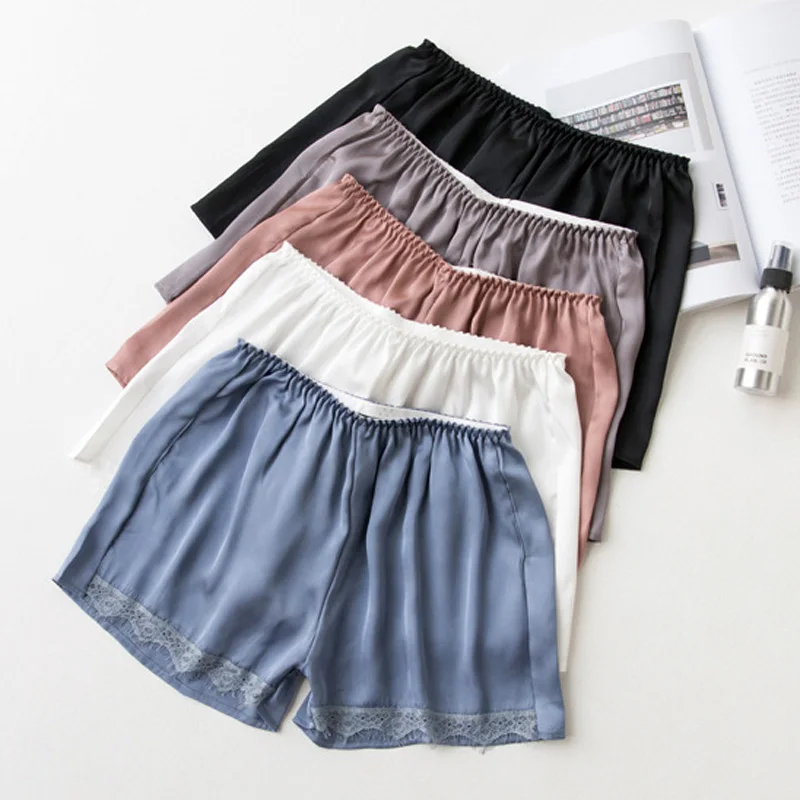 

Summer Fashion Short Sleep Bottoms Women Safety Short Leggings Sexy Loose Outwear Hot Pants Black White Skin Home Nightgown