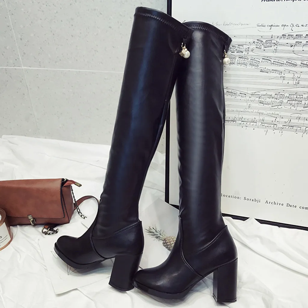 Зима 2019 г. хит продаж новые модные женские однотонные туфли на квадратном каблуке