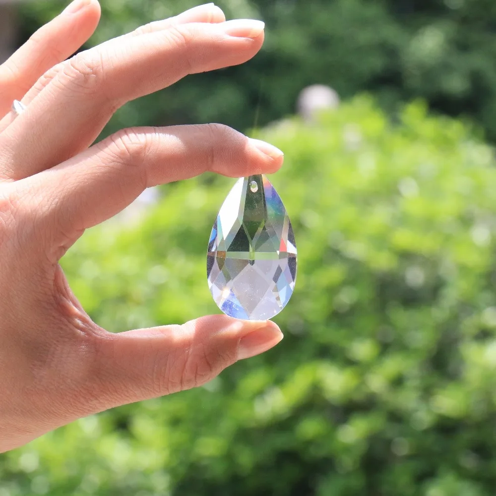 10 шт. Tear Drop 28 мм прозрачная стеклянная кристаллическая Призма DIY подвесные украшения для люстры Suncatcher разделитель граненый