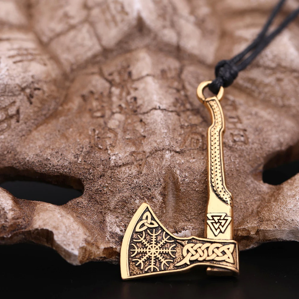 Skyrim руны викингов топор подвески ожерелье для мужчин wicca амулет винтажные узлы