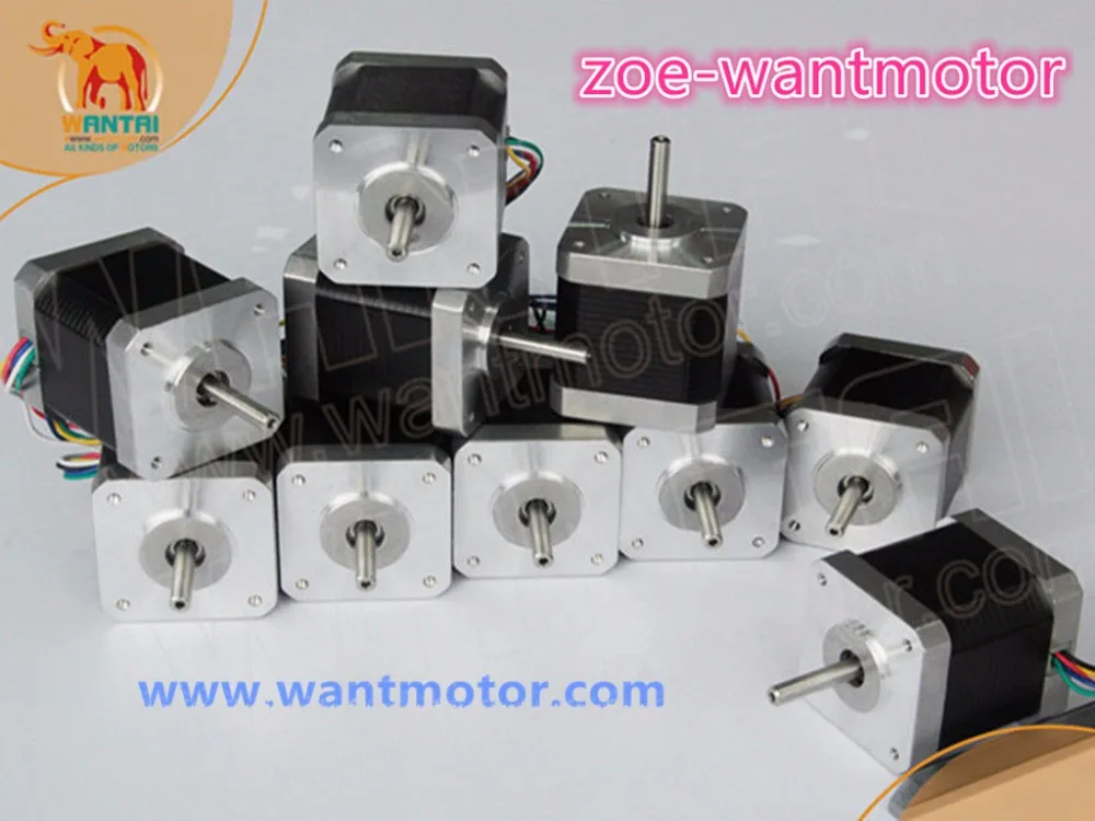 

Send from USA!10pcs Nema 17 Wantai Stepping Motor 42BYGHW208 12V 0.4A 2600g-cm(37 oz-in) CE RoHS ISO 3D Printer