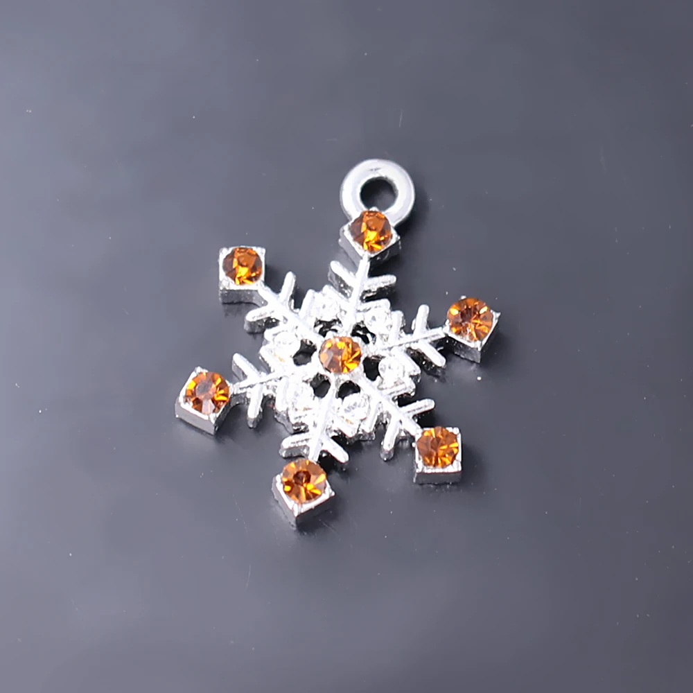 Серебряные Броши Диаманте Снежинка со стразами Подвески DIY для Рождественский подарок аксессуары