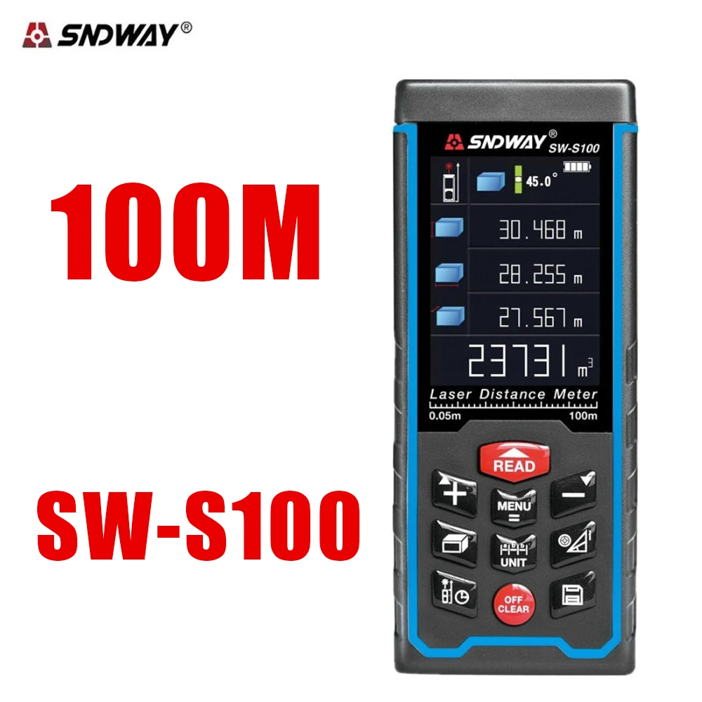Лазерный дальномер SNDWAY SW S50 100M 70M 50M цифровой диастиметр ручной прибор для
