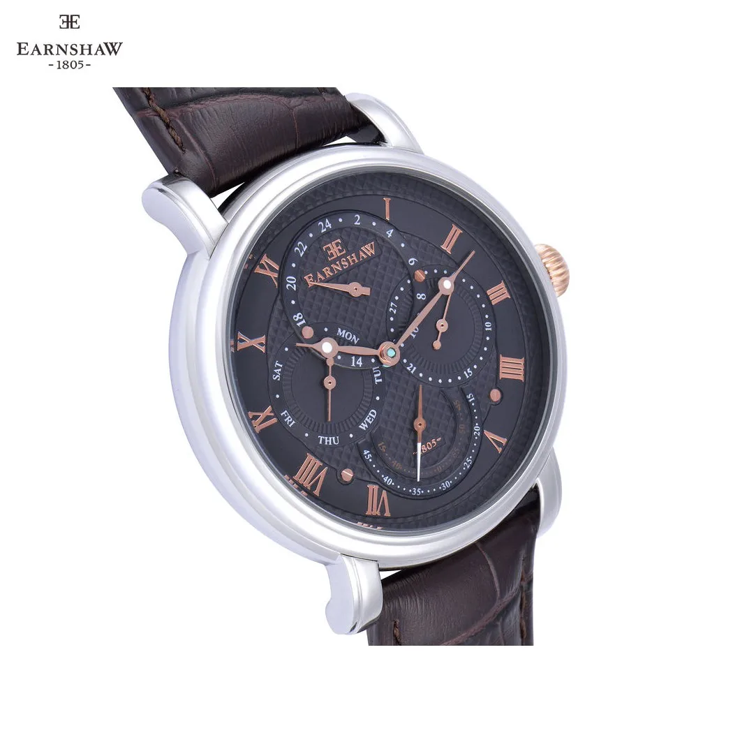 Наручные часы Earnshaw ES-8048-02 мужские кварцевые на кожаном ремешке