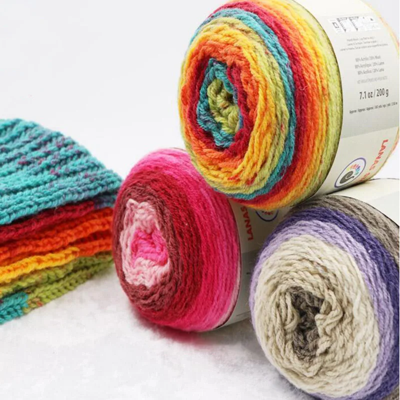 3 слоя мягкая разноцветная шерстяная пряжа для ручного вязания младенцев