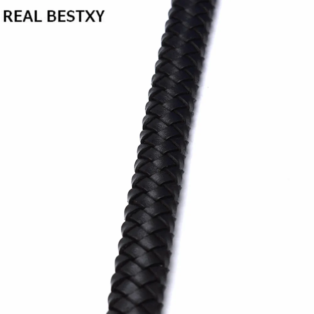 Настоящий BESTXY, 1 м/лот, 12*6 мм, натуральный плоский кожаный шнур, плетеная натуральная кожа, черный/коричневый/синий кожаный шнур для браслетов
