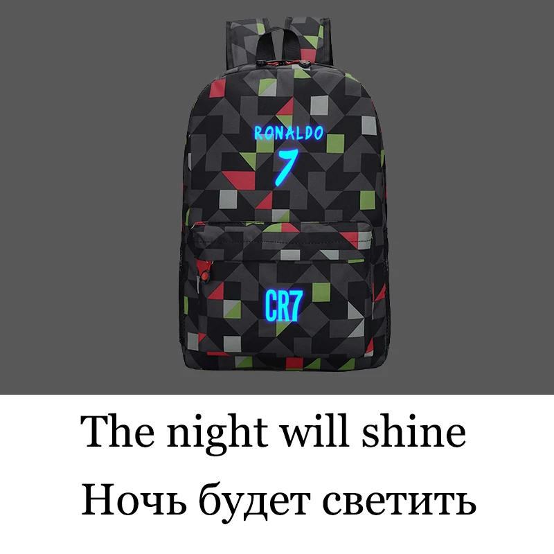 Мужской рюкзак школьный для подростка мальчика портфель школьный для мальчиков холст Школьная сумка для подростка мальчика рюкзак Месси рюкзак подростков футбольного дети охладиться мешок рюкзак мужской - Цвет: Lattice fluorescence