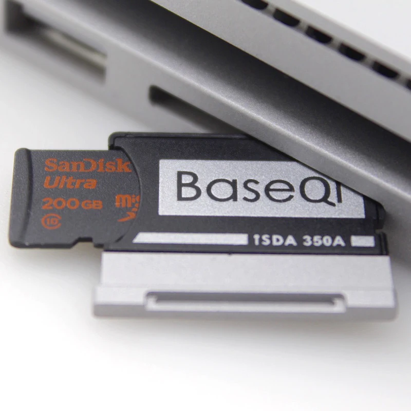 BaseQi Алюминий MicroSD на карту памяти SD адаптер стелс кард ридер для Microsoft Surface Book 13