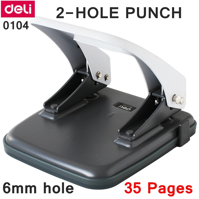 Deli 0104 Office Desk 6mm 2-Hole punch binding hole punch two holes distance 80mm punch papers capacity 35 pages 80g
Deli 0104 Office Desk 6mm 2-Hole punch binding hole punch two holes distance 80mm punch papers capacity 35 pages 80g
