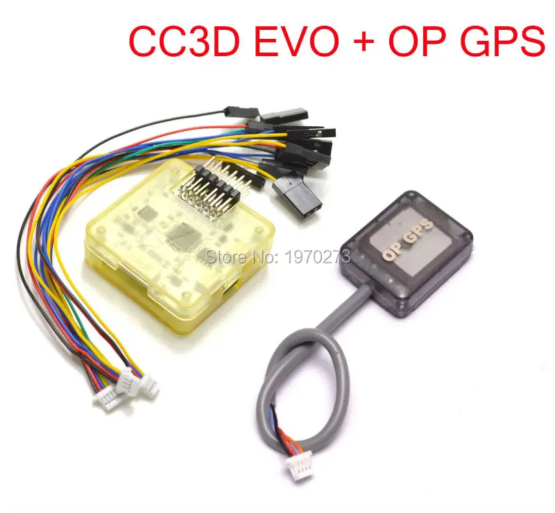 CC3D EVO Flight Controller Openpilot с желтым чехлом + Mini OP GPS для QAV R 210 мм 220 Квадрокоптер|Детали и