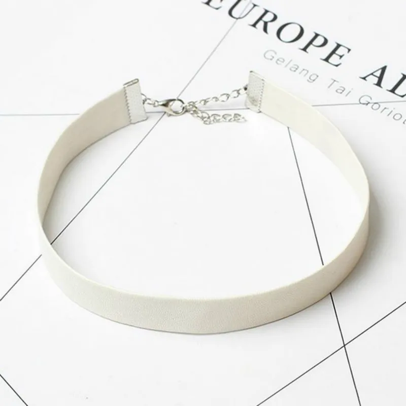 2017 черное кожаное ожерелье-чокер женские готические ожерелья-чокеры розовые