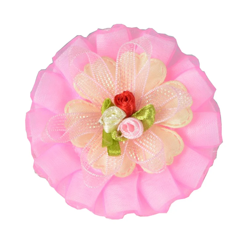 Тюль шифон цветок 2 шт Девушки Мода желтый набор лепестков против трех цветов