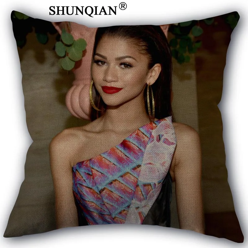 Pillowcase Наволочка "Зендая" хлопковые льняные квадратные Наволочки на молнии уникальный дизайн настроить вашу картинку 45x45 см с одной стороны - Цвет: Pillowcase