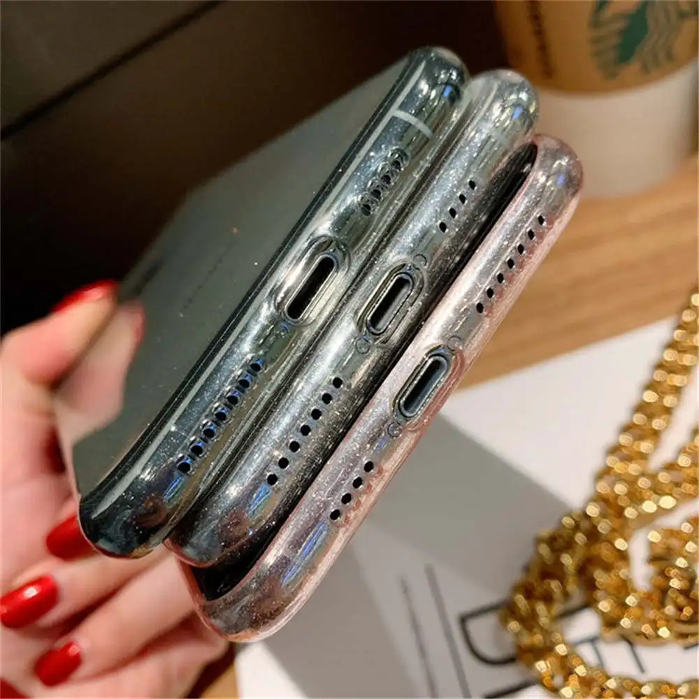 Simple Glitter Tpu For Iphone 66S 6P78 8P X Xs Xr Xsmax Silicone Anti-Fall Half-Pack Soft Shell Phone Case |
