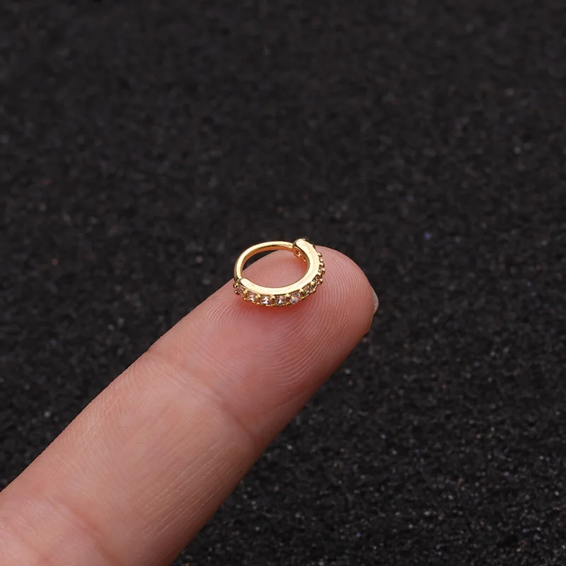 1 шт. 6-10 мм Cz Нос Обруч ноздри кольцо цветок спиральный для хряща Tragus серьги 20 г x 8 мм Cz хрящ Huggie обруч серьги ювелирные изделия