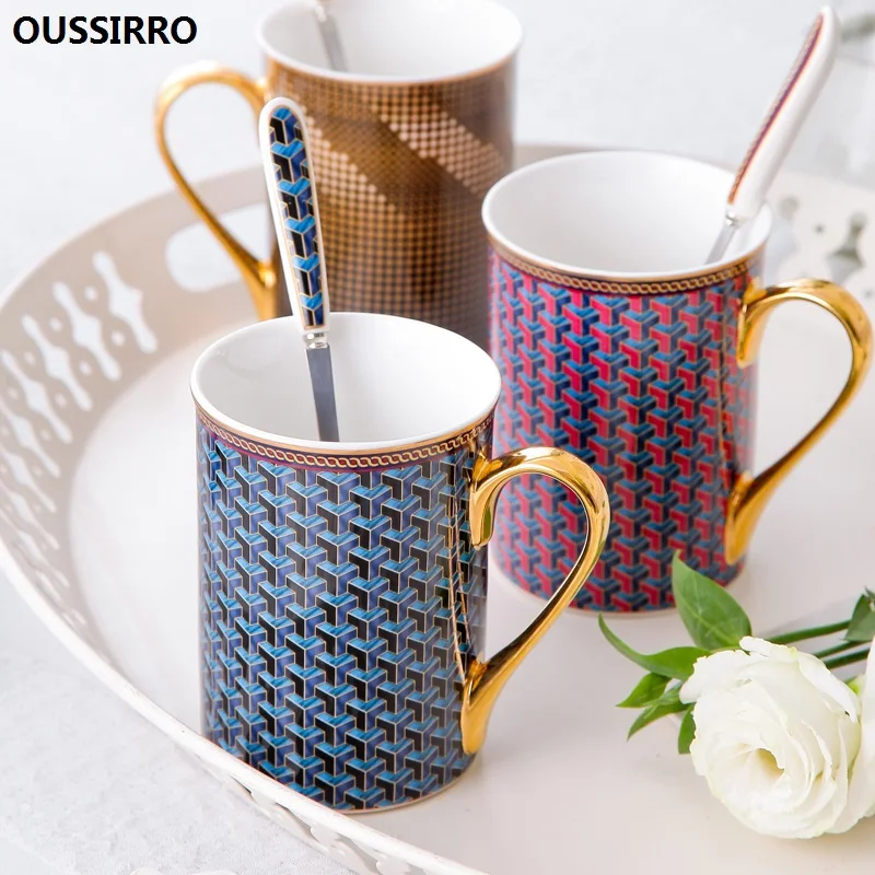 Кружка OUSSIRRO из костяного фарфора роскошная кружка для напитков подарок пары