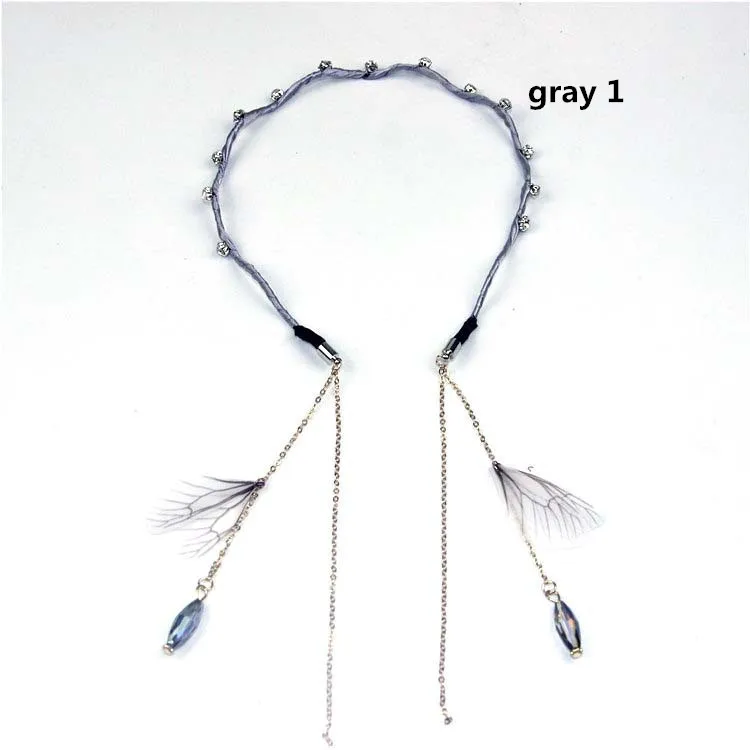 gray 1 Милые цветы, жемчуг, ободок для волос, серьги с кисточками, обруч для волос, резинки для волос, ободок для волос для женщин, девушек, аксессуары для волос - Цвет: gray 1