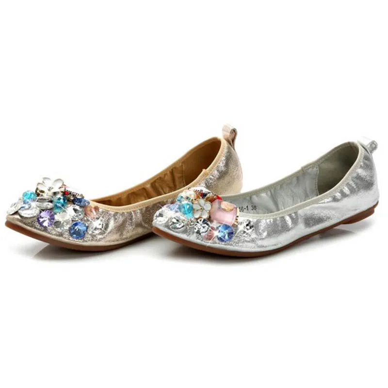 Роскошные женские балетки со стразами на плоской подошве женская обувь с острым