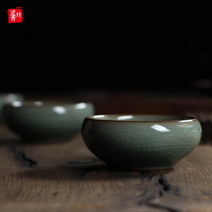 Фарфоровые чайные чашки Longquan Celadon китайский чайный горшок чайная чашка с золотой