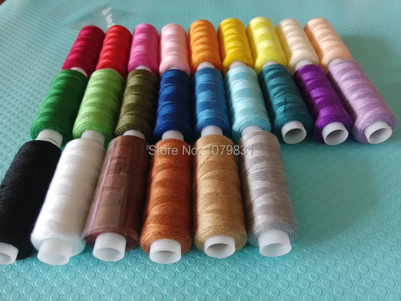Высококачественный ручной/машинный набор нитей для шитья из полиэстера 24 цвета