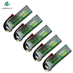 Аккумулятор Limskey 3S Lipo, батарея 3S 11,1 В 2200 мАч 25C MAX 50C для квадрокоптера, радиоуправляемой машинки, самолета, T-REX, деталь вертолета, 5 шт.лот