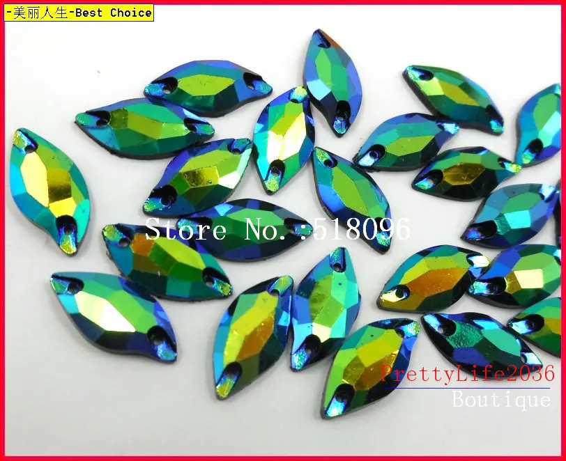 S форма многоцветный 9x20 мм Стразы пришиты на Швейные аксессуары Piedras y Cristales