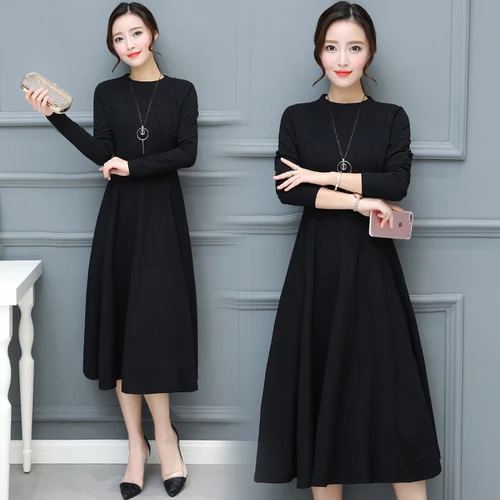 Настоящее платье с длинными рукавами весна и осень Новый шаблон корейский костюм