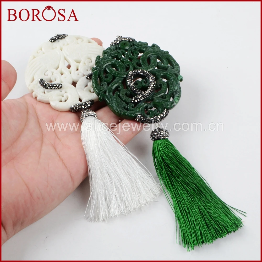 Бренд borosa Радужный дизайн драгоценные камни резные натуральный камень стразы