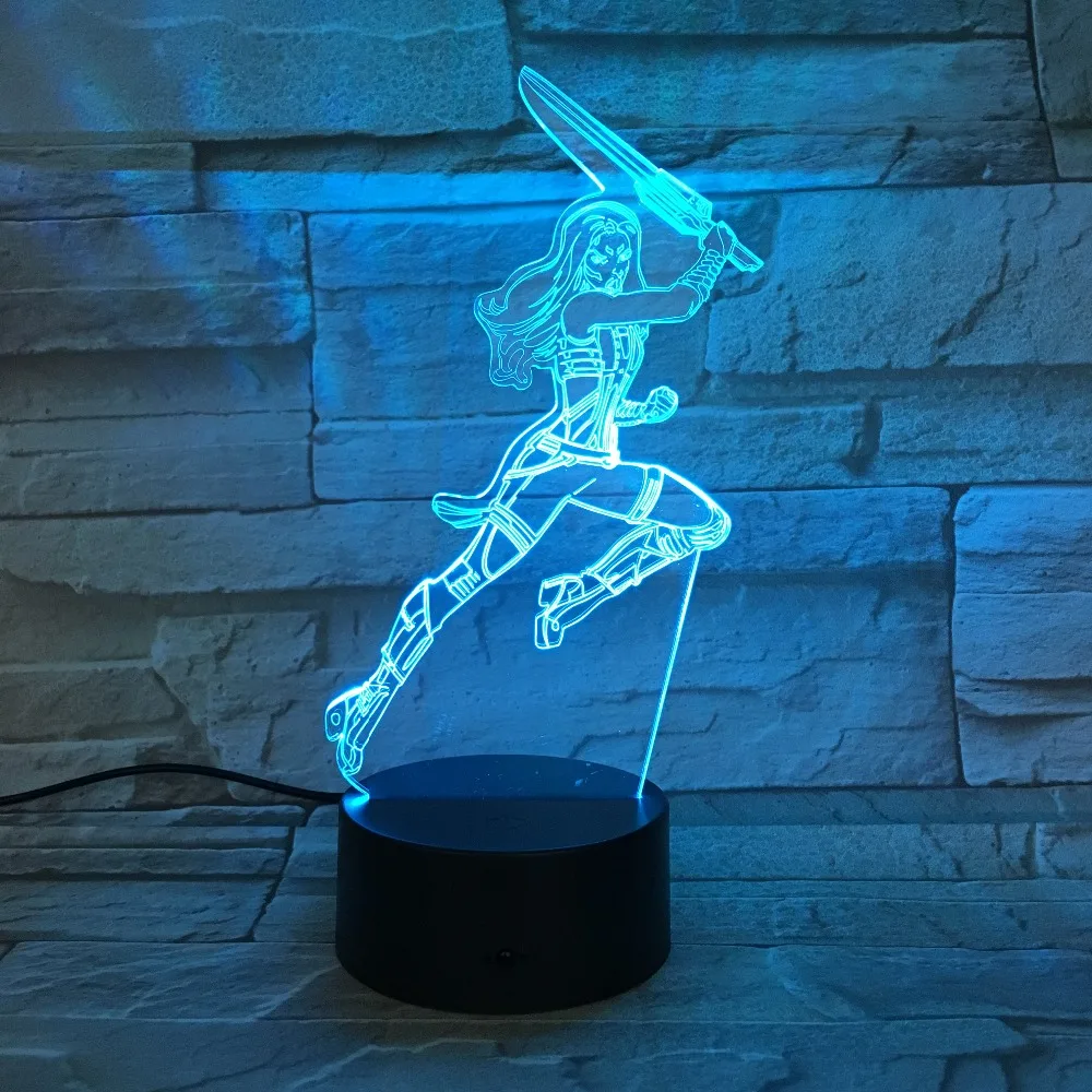 Новинка супер женские фигурки героев 3D светодиодное украшение подарок для детей