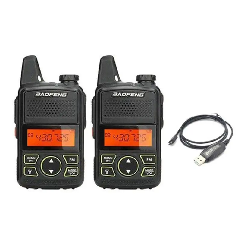 2 шт./лот BAOFENG T1 мини двухстороннее радио BF-T1 Walkie Talkie UHF 400-470mhz 20CH портативный Ham FM CB радио портативный приемопередатчик