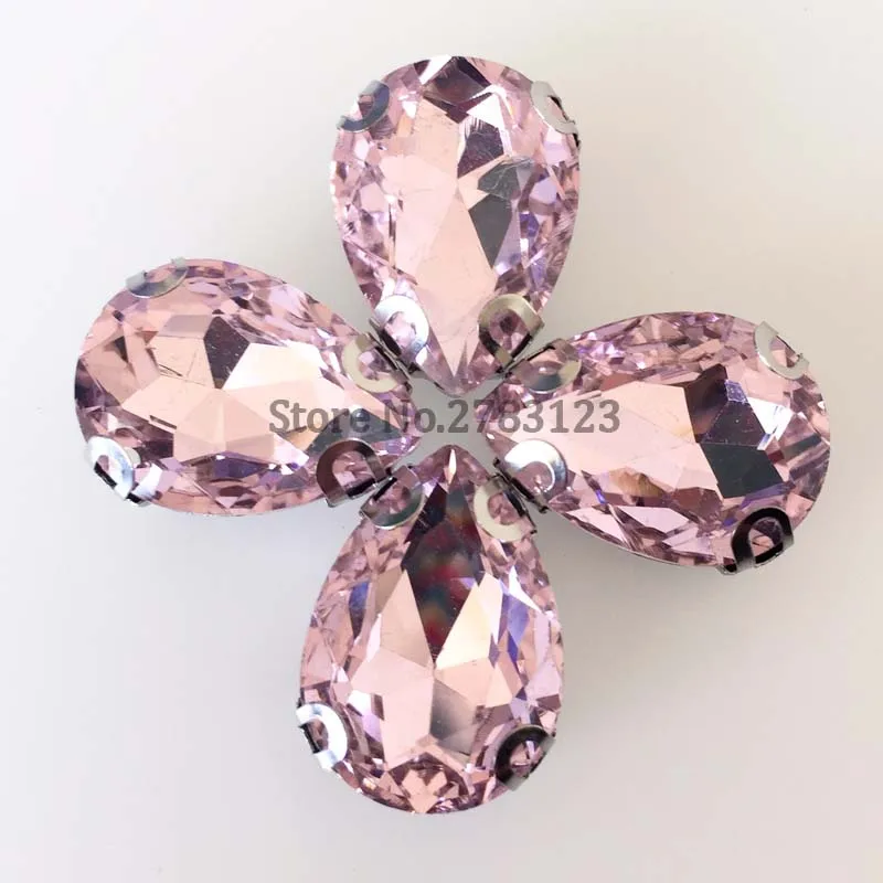 Розовый высококачественный стеклянный кристалл слеза пришиваемый устойчивый к