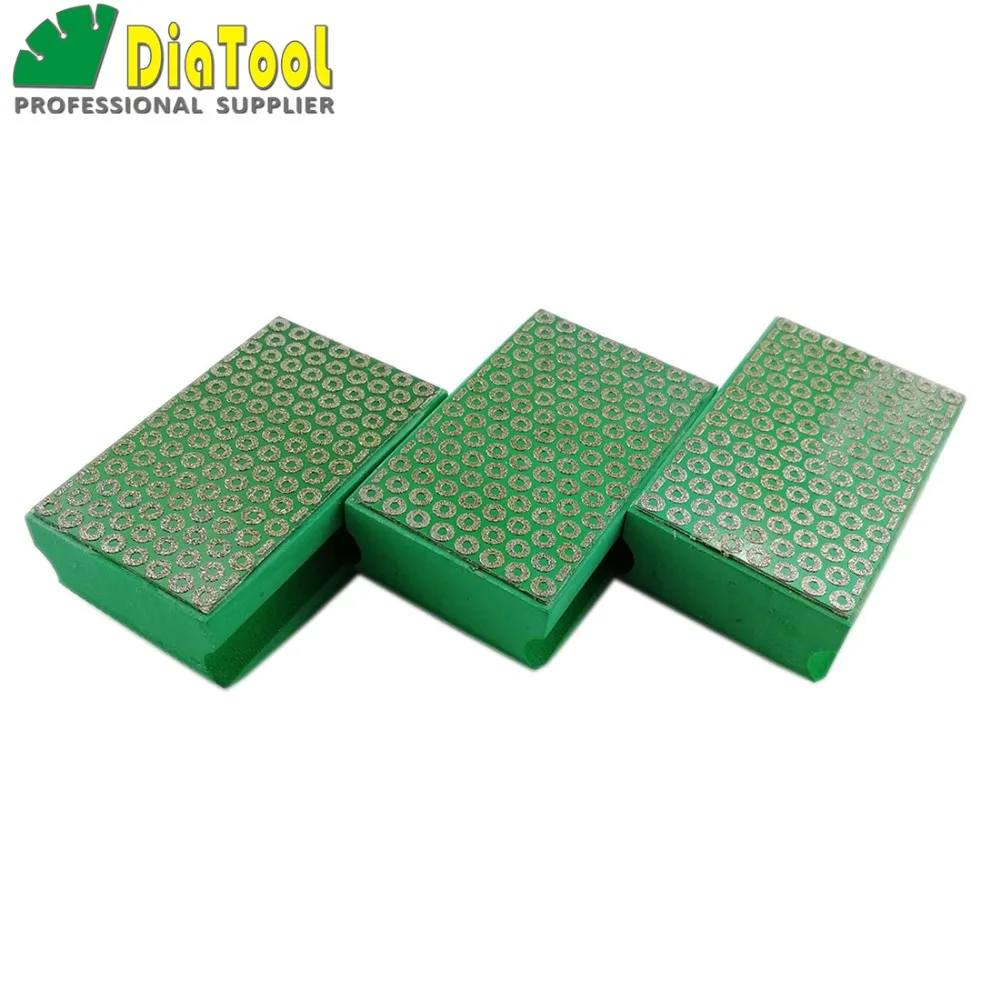 DIATOOL 3 шт. G #50 Гальванизированный Алмазный ручной полировальный диск 90x55 мм