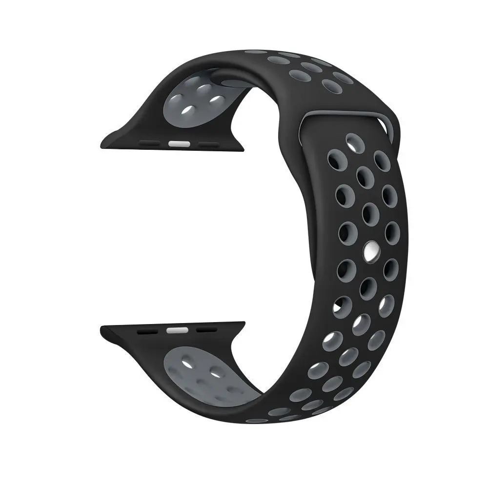 Black Gray ONEVAN Цветной силиконовый ремешок для наручных часов Apple Watch, версии 4/3/2 44 мм, 42 мм, 40 мм, 38 мм, спортивный браслет, ремешок для iwatchBand - Цвет: Black Gray