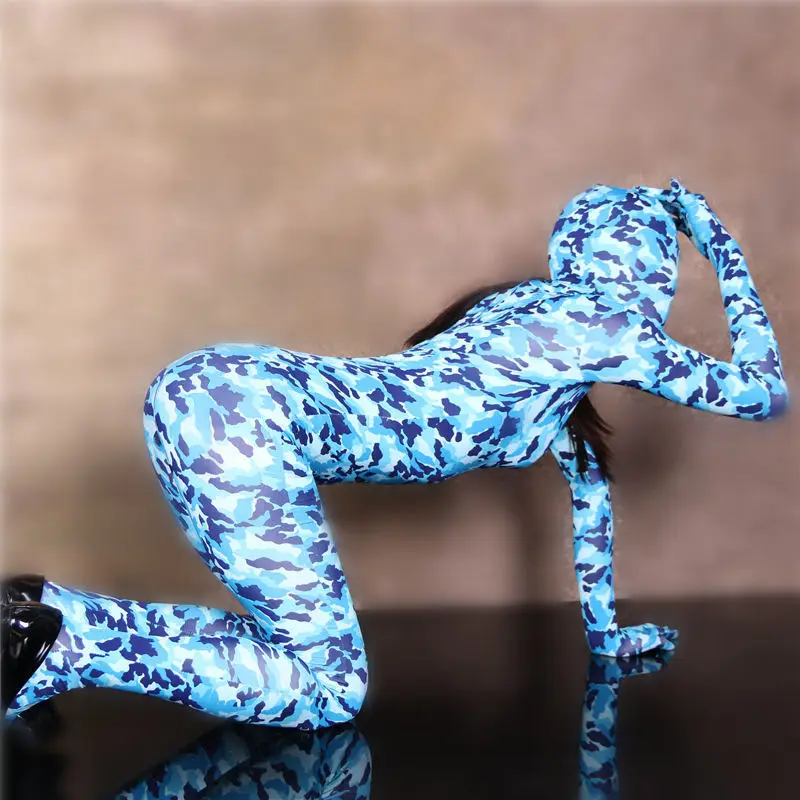 LinvMe унисекс лайкра камуфляж вторая кожа Zentai унитард эластичный Полный боди