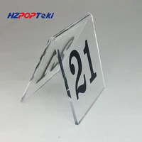 plasttic acrylic restaurant table identification notice number tags stand a type 1 to 60 stock available red black 8x8cm 10pcs