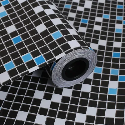 Mosaic Черная деревянная мраморная твердая самоклеющаяся настенная бумага для кухонных шкафов, столешницы, наклейки на дверь, ПВХ Виниловая контактная бумага - Цвет: Mosaic
