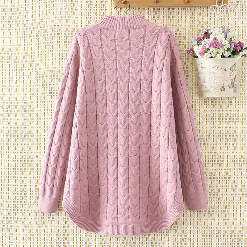plus size Criss-Cross winter women pullovers black 2017 Turtleneck Knitted casual ladies oversize sweater wool female 4XL pink | Женская