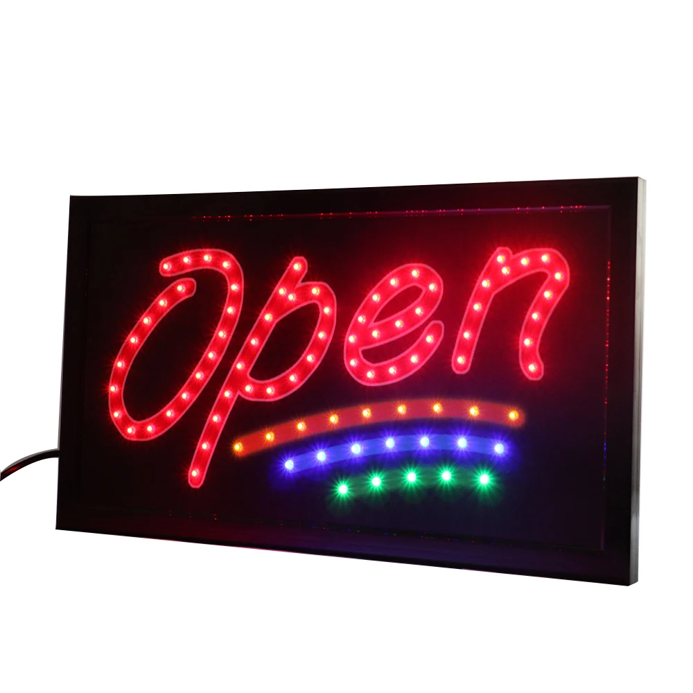 

CHENXI Advertising Paper Craft Led Open Business Store Shop Signs Bright Animated Motion Running Neon with a Metal Chain Indoor