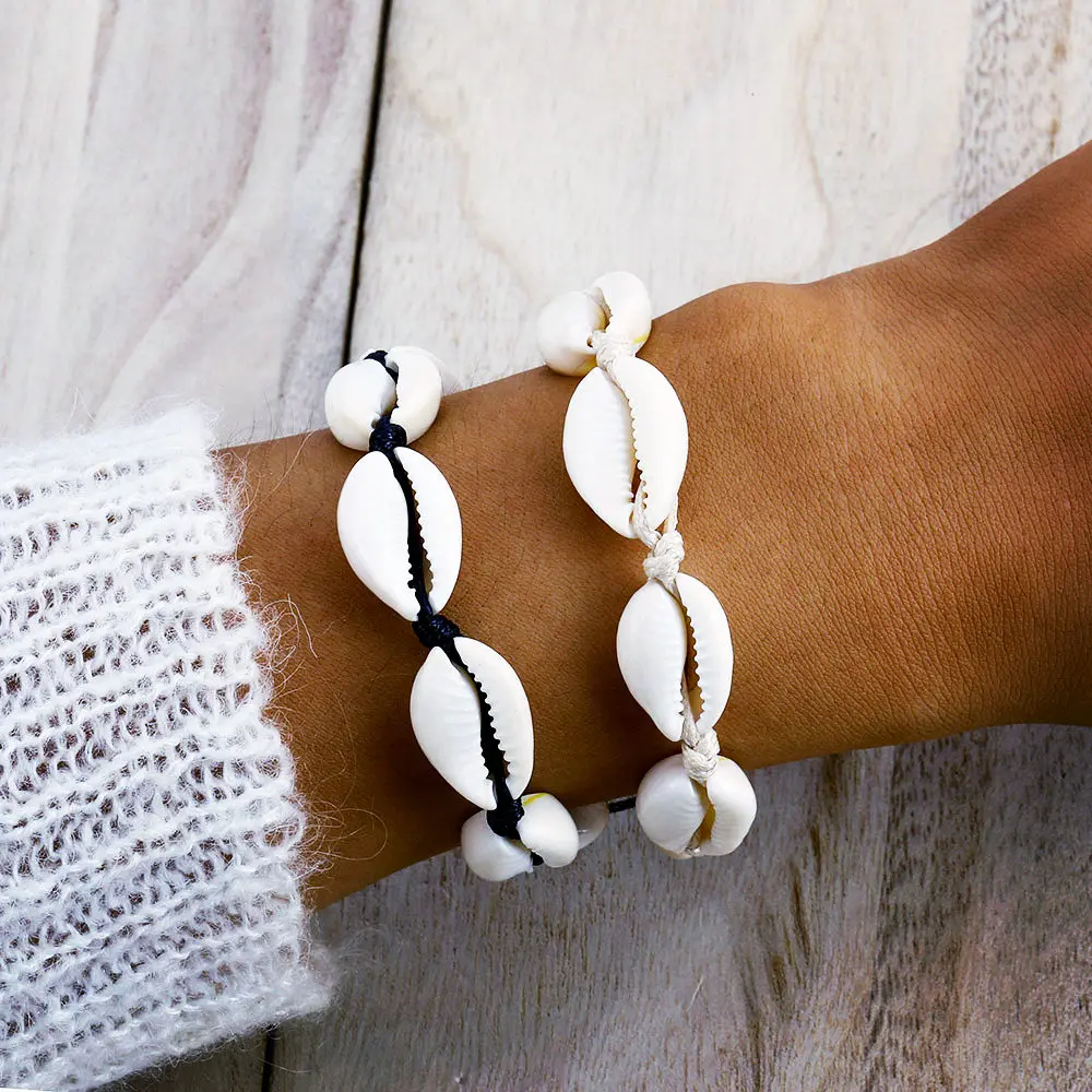 

Handmade beach bracelets bracelets for women fashion casual bracelets natural shells vintage woven bracelet jewelry
