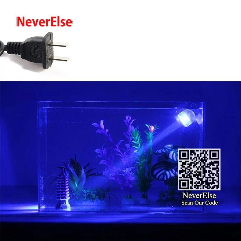 US Plug Blue color Аквариумный погружной светодиодный светильник, Точечный светильник, лампа с поворотом на 180 градусов, светильник для аквариума, подводное ночное ландшафтное украшение - Цвет: US Plug Blue color