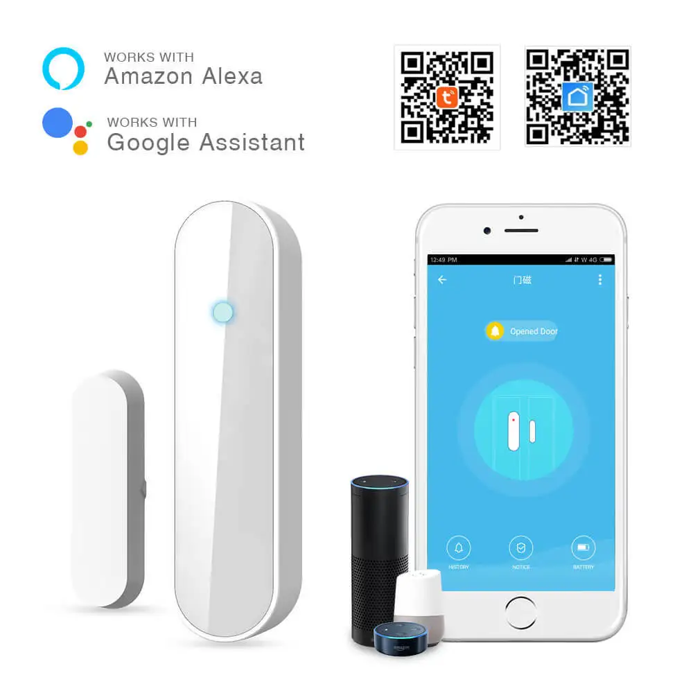 Wifi интеллектуальная дверь и окно сигнализация Магнитная Противоугонная приложение удаленный мониторинг открытое уведомление